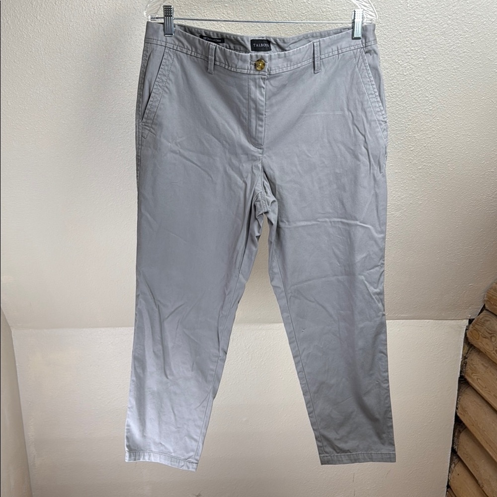TALBOTS RELAXED CHINO Gray Pants. Size 12P